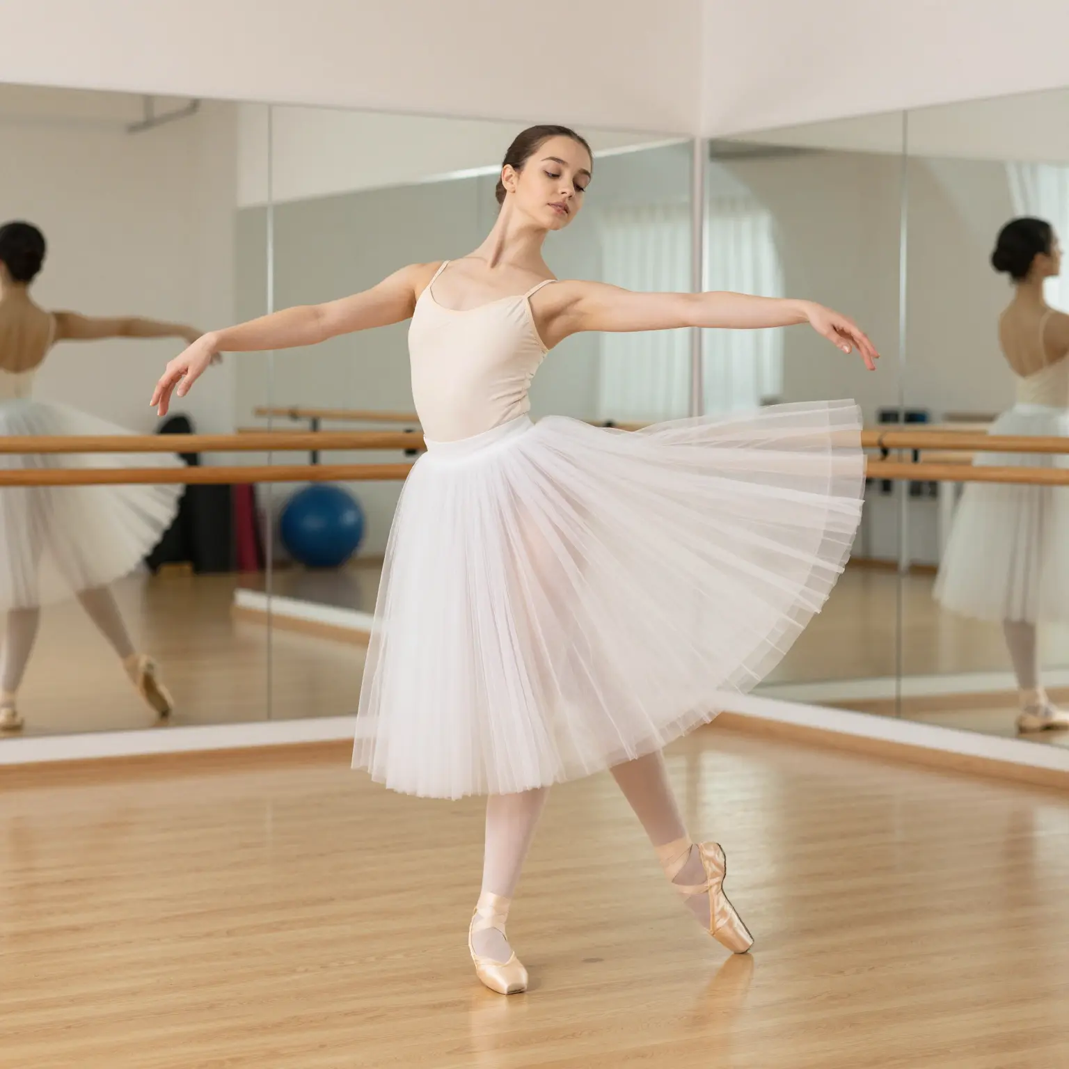 A ballerina wearing a comfortable, stylish cotton tutu