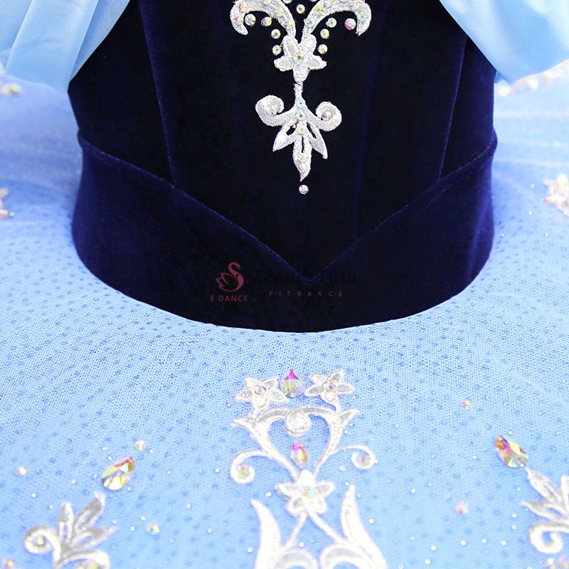 Blue Ballet Tutus For Competition Silver Trims #T0301 - Image 4