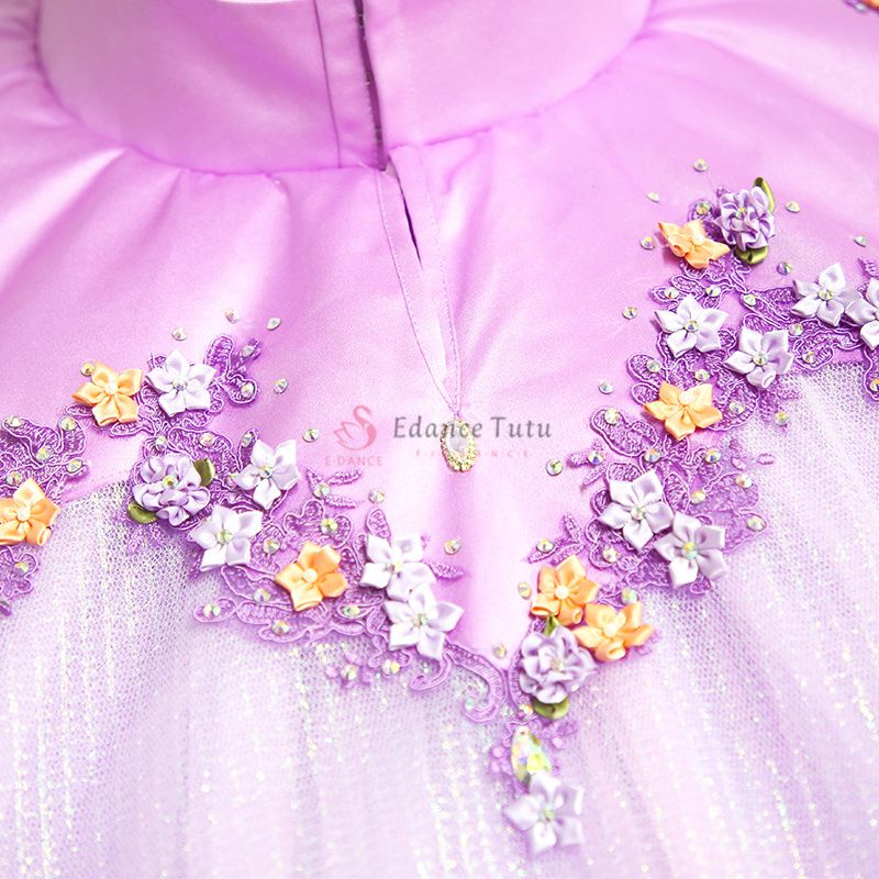 Purple Fairy Professional Ballet Tutu With Flower Decorate #T0308 - Image 4
