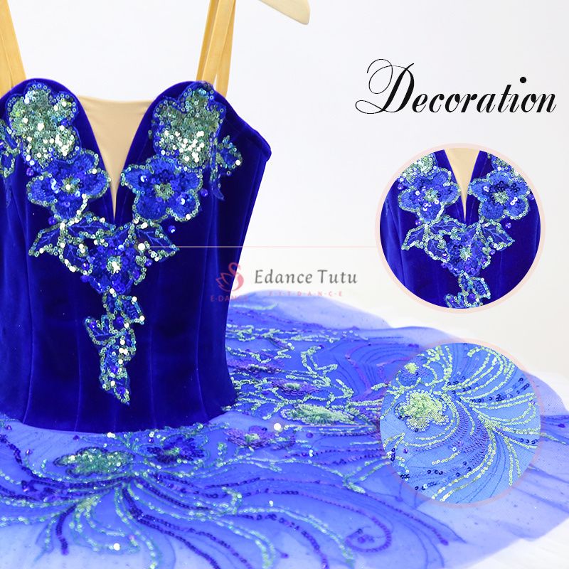 Royal Blue Bird Classical Ballet Tutus Pancake Costumes High-End #T0345 - Image 5