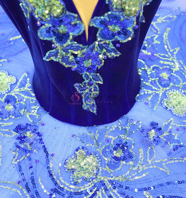Royal Blue Bird Classical Ballet Tutus Pancake Costumes High-End #T0345 - Image 3
