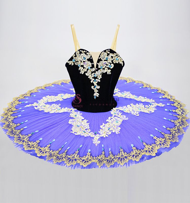 Purple Fairy Dance Costumes For Ballet Golden Trims #T0350