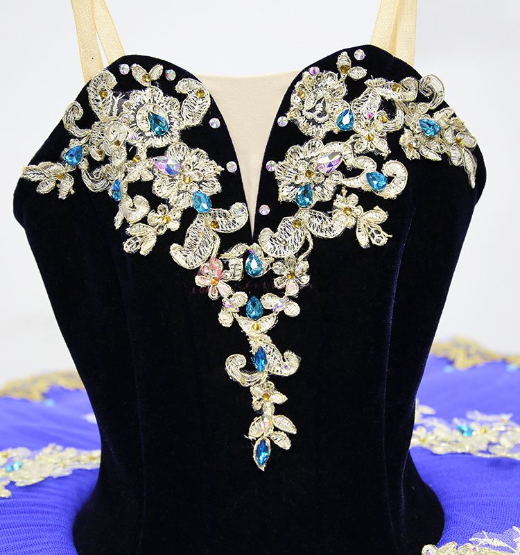 Purple Fairy Dance Costumes For Ballet Golden Trims #T0350 - Image 5