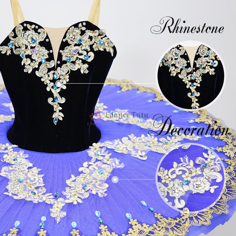Purple Fairy Dance Costumes For Ballet Golden Trims #T0350 - Image 3