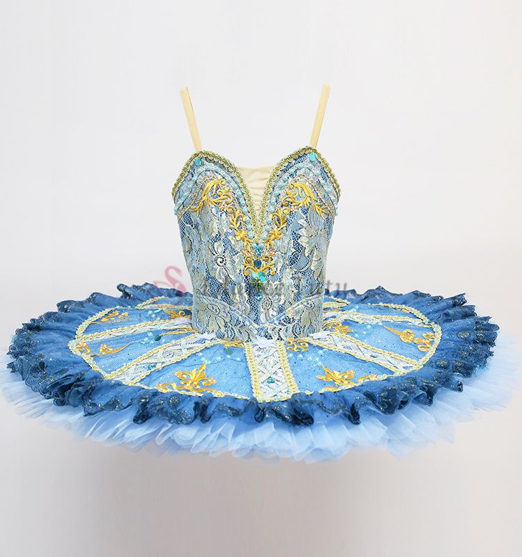 Professional Costumes In Ballet Golden Trims Fit Blue Bird #T0432