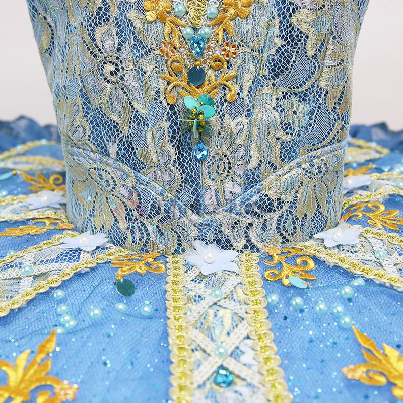 Professional Costumes In Ballet Golden Trims Fit Blue Bird #T0432 - Image 3