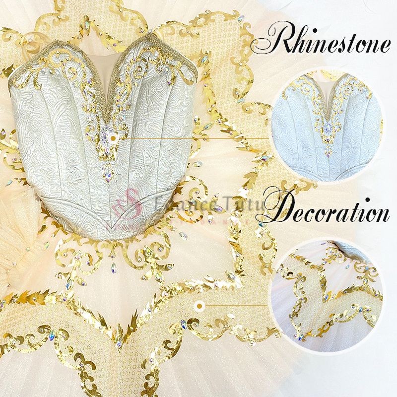 Professional Dance Costumes For Ballet Silver & Golden #T0470-silver - Image 3