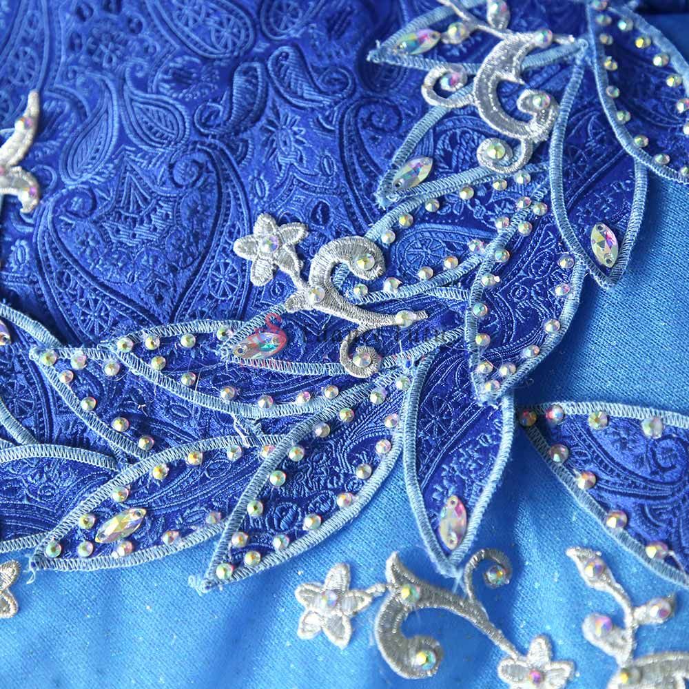 Yagp Blue Dance Ballet Costumes Pancake Tutu Silver Decorate #T0489 - Image 3