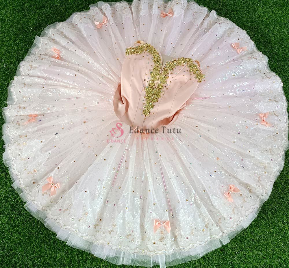 Pink Nutcracker Ballet Costumes Golden & Bow Trims Cost-Effect #T0505