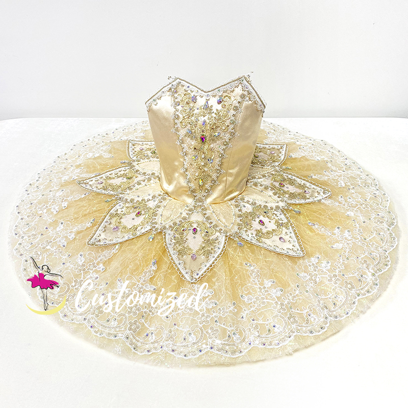 Raymonda Champagne Ballet Costume Professional Ballet Tutu for Paquita